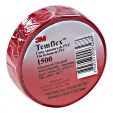 Pack5 Huincha Aisladora 3m-10mt Temflex 1500 Roja 