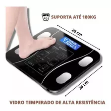 Balança Digital Smart Bioimpedância Imc Gordura Corporal Cor Preto