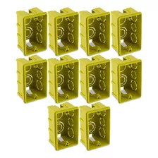 Caixa De Luz Dual 4x2 Retangular Amarela Com 10 Unidades