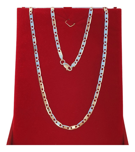 Corrente Colar Cordão Piastrine De Ouro 18k 750 60cm 2.6mm Dourado