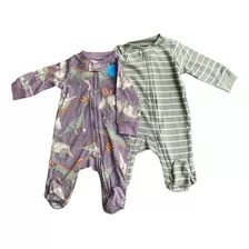 Macacao Pijama Menino Algodão Carters Kit Com 2 Rn Ate 9m