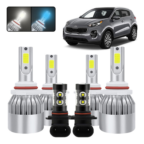 Kit Led Faros Y Antiniebla Para  Kia Sportage 2005-2008 Kia Sportage