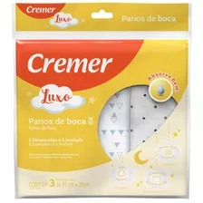 3 Panos De Boca Luxo Branco Bordado 100% Algodão Cremer