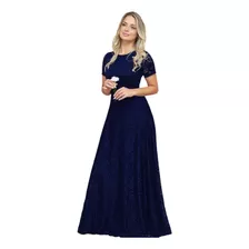 Vestido Evangélico Renda Longo Ocasiões Especiais E Casuais