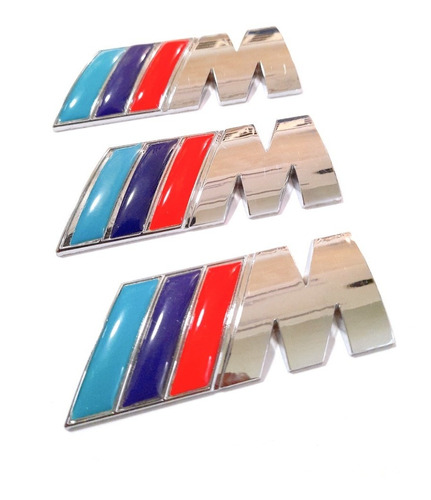 Kit 3 Emblemas Para Bmw M Performance Universal Metal Foto 2