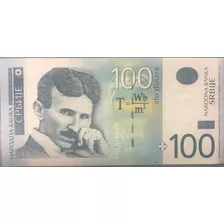 Billete Serbia 100 Dinara Tesla Año 2012 Sin Circular