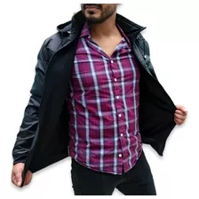 Campera Rompeviento Polar Forrada Hombre Abrigo Capucha