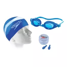 Kit Natação Slc Speedo Touca Óculos E Protetor Swim Starters Cor Azul Tamanho Un