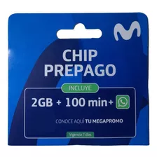 Chip Prepago Movistar Incluye 2 Giga + 100 Minutos