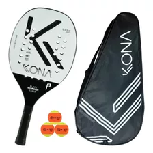 Raquete De Beach Tennis Kona Maddox Black And White