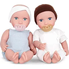Muñecos Bebés Mellizos Modelo #1 Ojos Azules Babi