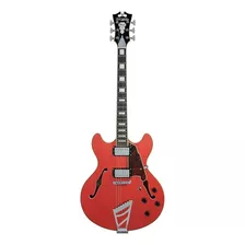 Guitarra Eléctrica D'angelico Premier Dc Double-cutaway/semi-hollow De Arce Fiesta Red Brillante Con Diapasón De Ovangkol