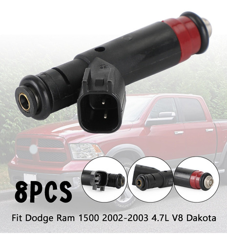 8 Inyectores De Combustible For Dodge Ram 1500 4.7l V8 Dako Foto 5