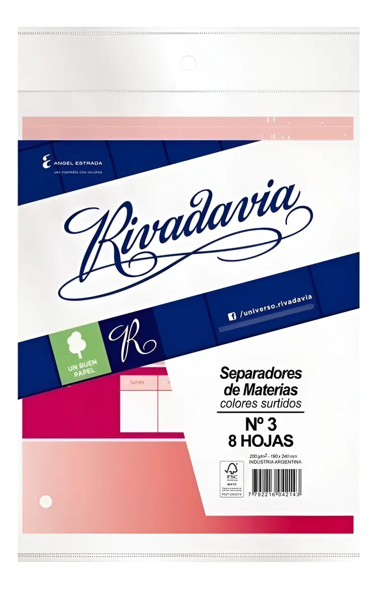 Separadores De Materias Rivadavia N°3 X 8 Unidades.