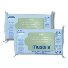 Kit 2 Pacotes De Lenço Umedecidos Mustela 60un - Mustela