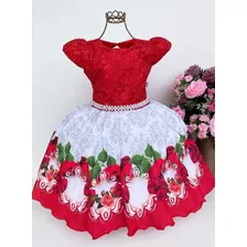 Vestido Floral Vermelho Festa Luxo Yarg Modas