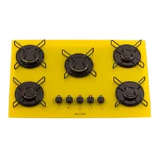 Fogão Cooktop Fornello 5 Bocas Amarelo Automático