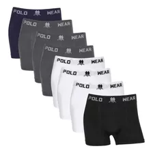 Kit 8 Cuecas Boxer Polo Wear Masculina Sem Costura Adulto