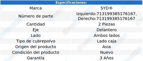 Par Cubre Polvos Lado Caja Delanteros Nissan Sentra 96-06 Foto 2