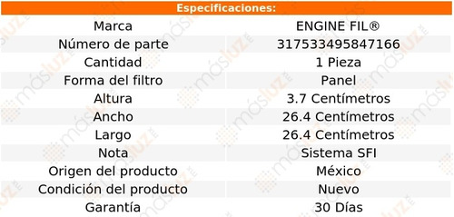 1- Filtro De Aire Saab 9-4x 2.8l 6 Cil 2011 Engine Fil Foto 2