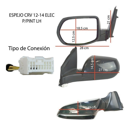Espejo Honda Crv 2012-2014 Electrico Para Pintar Foto 6