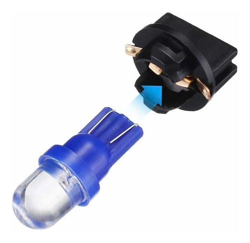 1x Bulbo Led T10 Pellizco Velita Azul 10k + 1x Base Foco 194 Foto 5