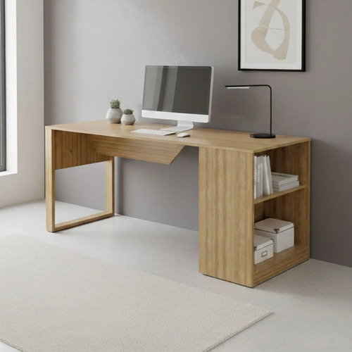Escrivaninha Mesa Escritório 160cm Wt Amêndoa