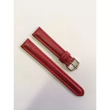 Pulseira Para Relogio Em Couro Legitimo 16 Mm Vermelho