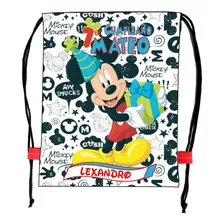 Tula Bolsa Cotillón Fiesta Mickey Mouse Disney X 6 Unidades