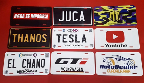 2 Placas Personalizadas Para Automovil Con Tu Logo Foto 2