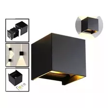 Foco Aplique Doble Cara Ajustable Para Pared Exteriores Color Negro