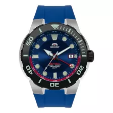 Relógio Orient Masculino Seatech Scuba Mergulho Titânio Cor Do Bisel Preto Cor Do Fundo Azul