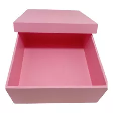 Caixa Tampa Sapato Pintada Rosa Bebe 20x20x10 Mdf 5 Und 