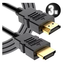 Cabo Hdmi Gold 4k 3m Metros Mts 3d Full Hd Blindado Tv Pc