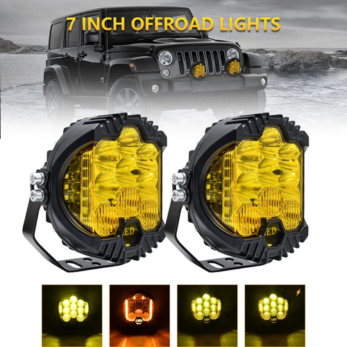 Par 7 Pulgadas Faros Redondos Led Superpotente Tipo Baja 90w Foto 3