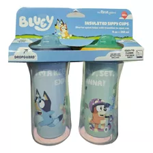 Set De 2 Pz Vaso Entrenador Bluey P/ Bebes Niños 266ml *sk Bluey Insulated Sippy Cups