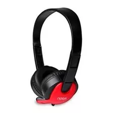 Auriculares Pc Con Micrófono Noga Ngv-480 Headset Color Negro Con Rojo