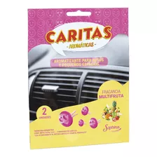 Aromatizador Auto Caritas Saphirus Pack X 2 Unidades Color Rosa Fragancia Multifruta