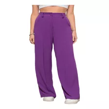 Calça Feminina Pantalona Social Folgada Duna P Ao Gg Moda 