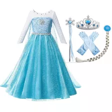 Disfraz Vestido Princesa Elsa + Accesorios 