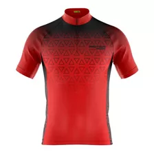  Camisa Ciclismo Masculino Pro Tour Vermelho Degrade Uv+50