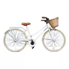 Bicicleta Paseo Femenina Le Bike Classic Vintage 2021 R26 1v Freno V-brakes Color Blanco Con Pie De Apoyo 