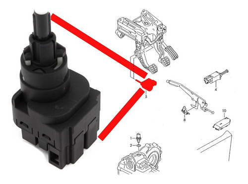 Interruptor Bulbo Sensor Freno Pointer Polo Lupo Ibiza Gol Foto 2