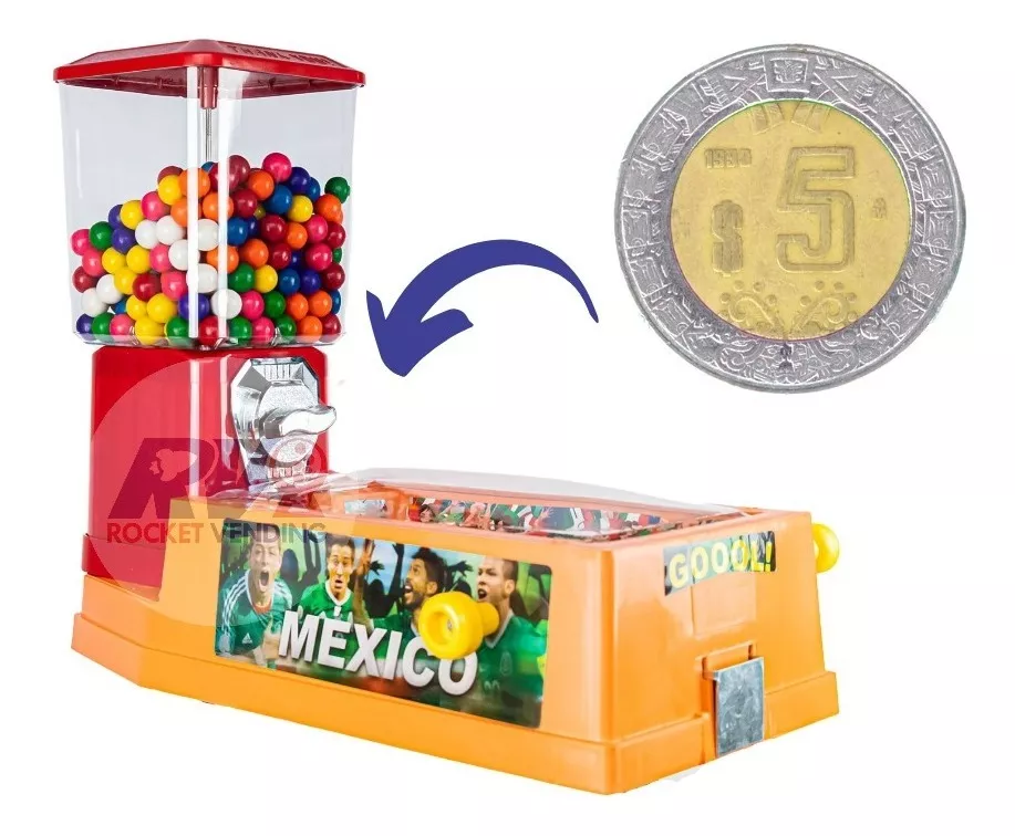 Maquina Vending Chiclera Eagle + Base + Futbolito A 5 Pesos Ich