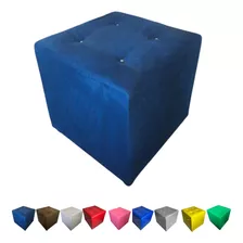 Puff Cubo Banqueta Grande 40x40 Estofado Courino E Suede