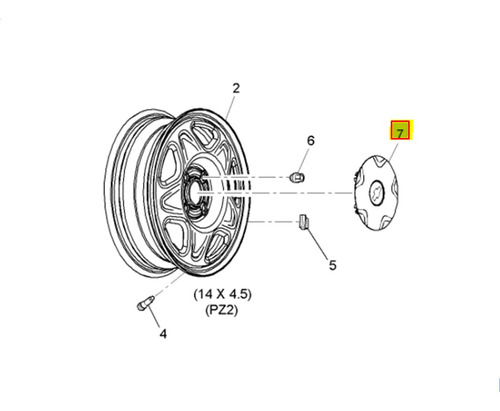 Tapon Centro Rin Chevrolet Spark 2012 Foto 5