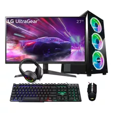 Pc Gamer Rgb Ryzen 5 5600g + 16gb + Ssd 512gb + Monitor 27''