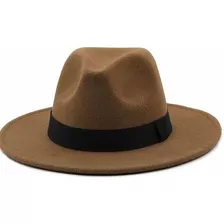 Chapéu Fedora Aba Média Feminino Masculino Preto Clássico