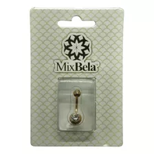 Piercing Umbigo G Zircônia Gold Pvd Externa Aço Cirúrgico