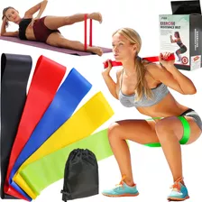 Kit 5 Faixa Elastica Treino Ginastica Pilates E Fisioterapia